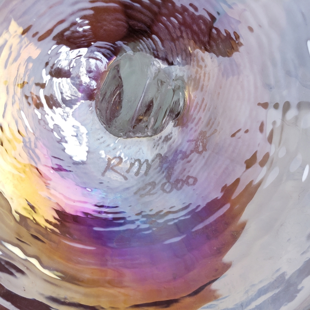 EXQUISITE OPALESCENT RON MYNATT VASE - Picture 7 of 9